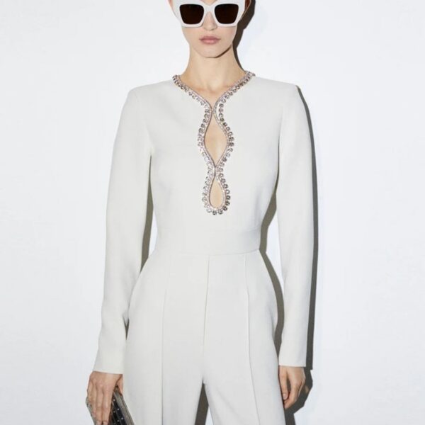 Combinaison blanche elegante femme - CombiCérémonie