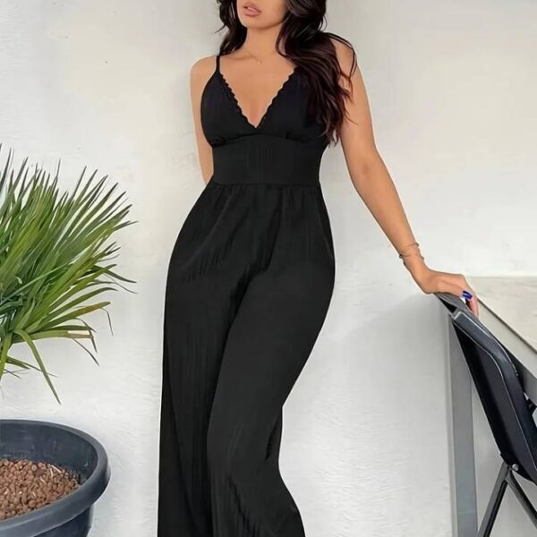 Combinaison fluide noire femme - CombiCérémonie