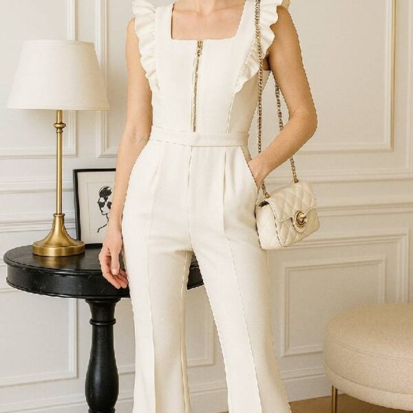 Combinaison pantalon blanc femme - CombiCérémonie