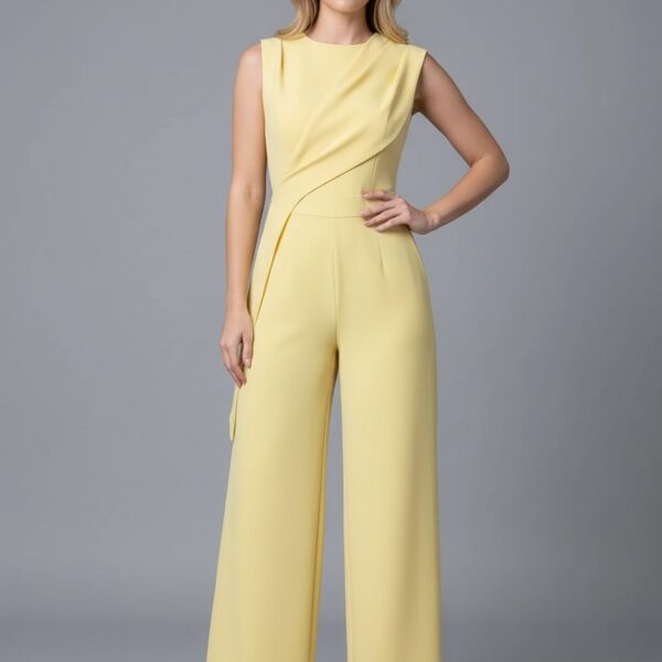 Combinaison jaune ceremonie femme   CombiCeremonie