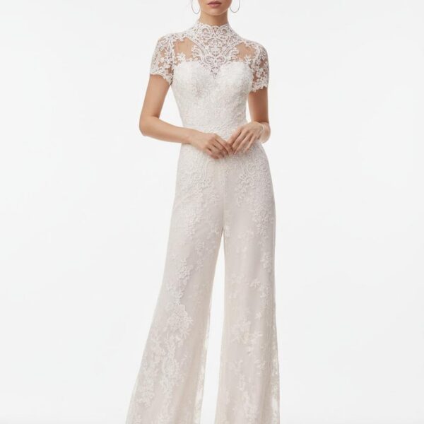 Combinaison Mariée Dentelle Blanche Femme